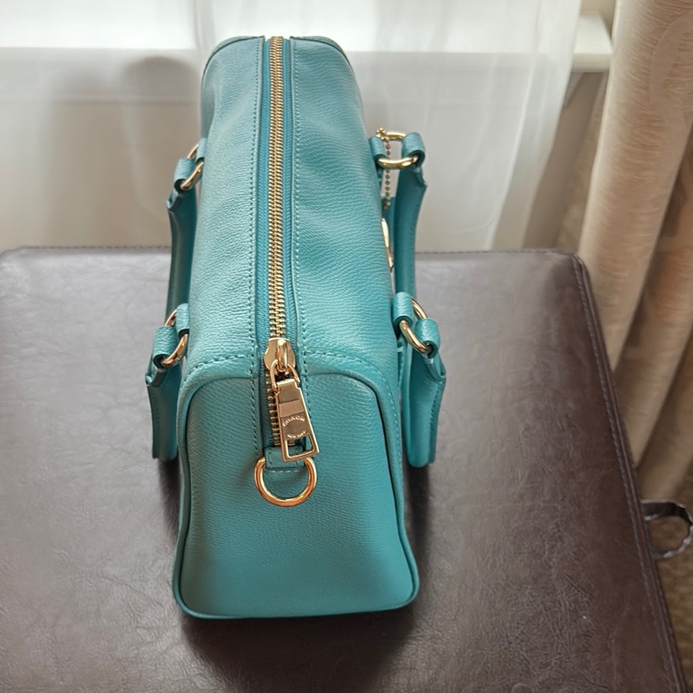 Coach Mini Bennett Blue Leather Satchel with Gold Accents F33329 - Picture 2 of 3